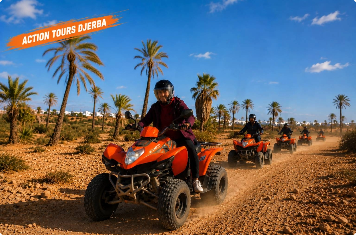 Wycieczki quadami i wynajem skuterów na Djerbie z Action Tours Djerba